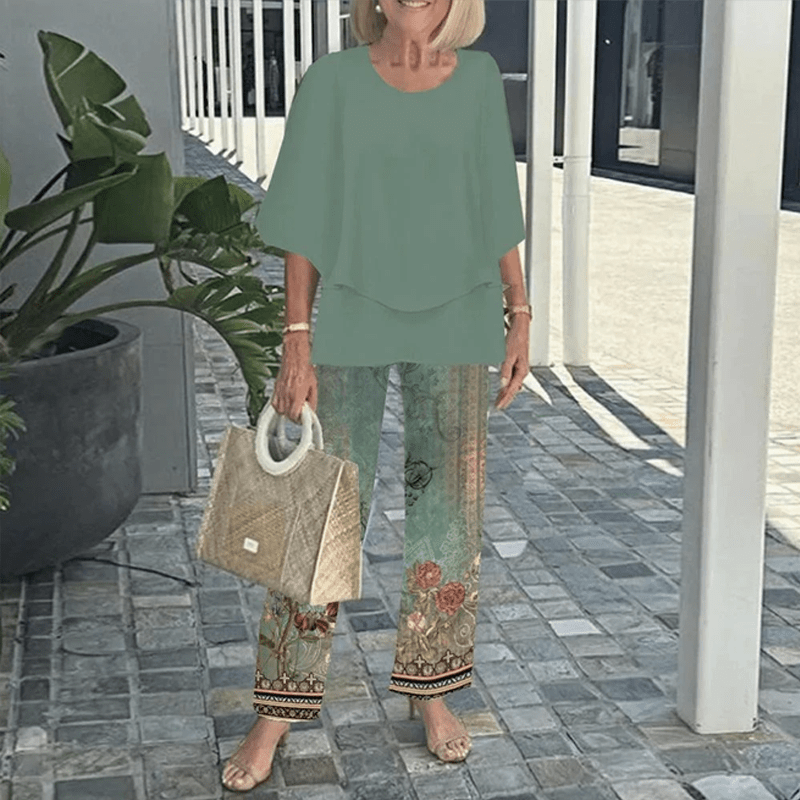 Megan | Printed Lounge Set - Prestiqlo