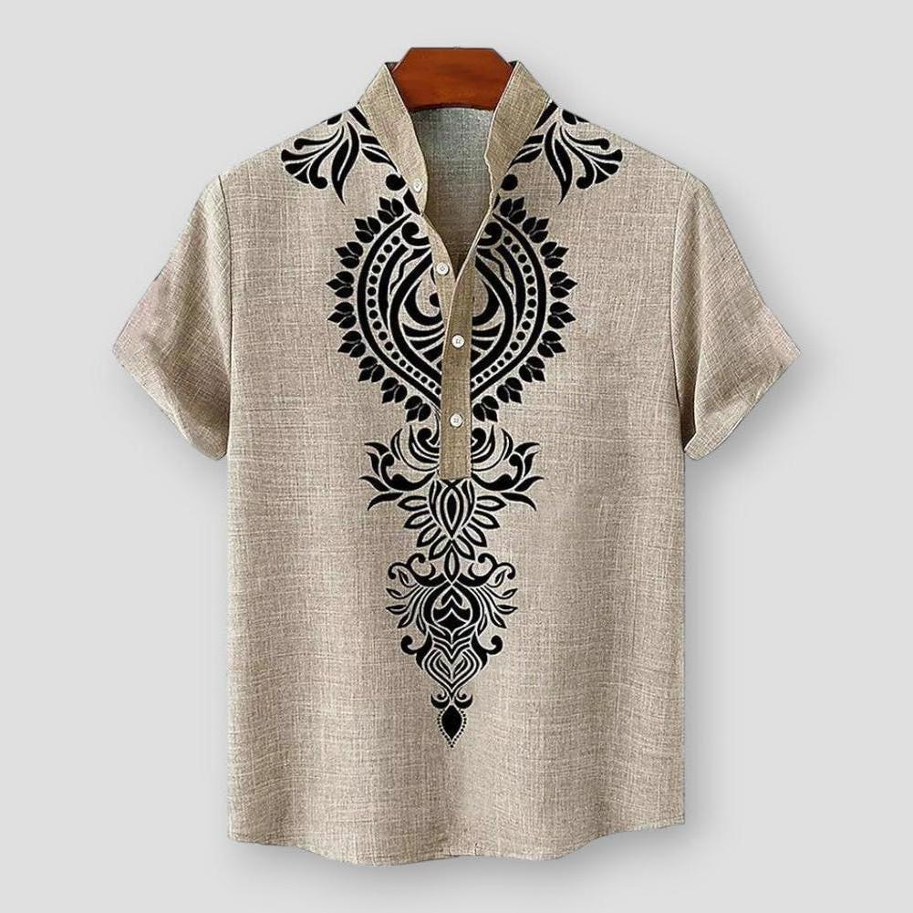 North Royal Groton Ethnic Short Sleeve Shirt - Prestiqlo