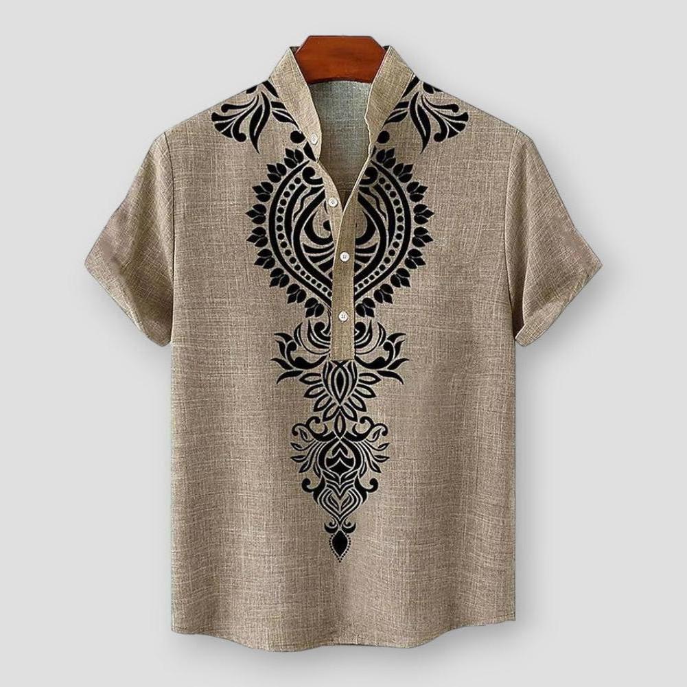 North Royal Groton Ethnic Short Sleeve Shirt - Prestiqlo