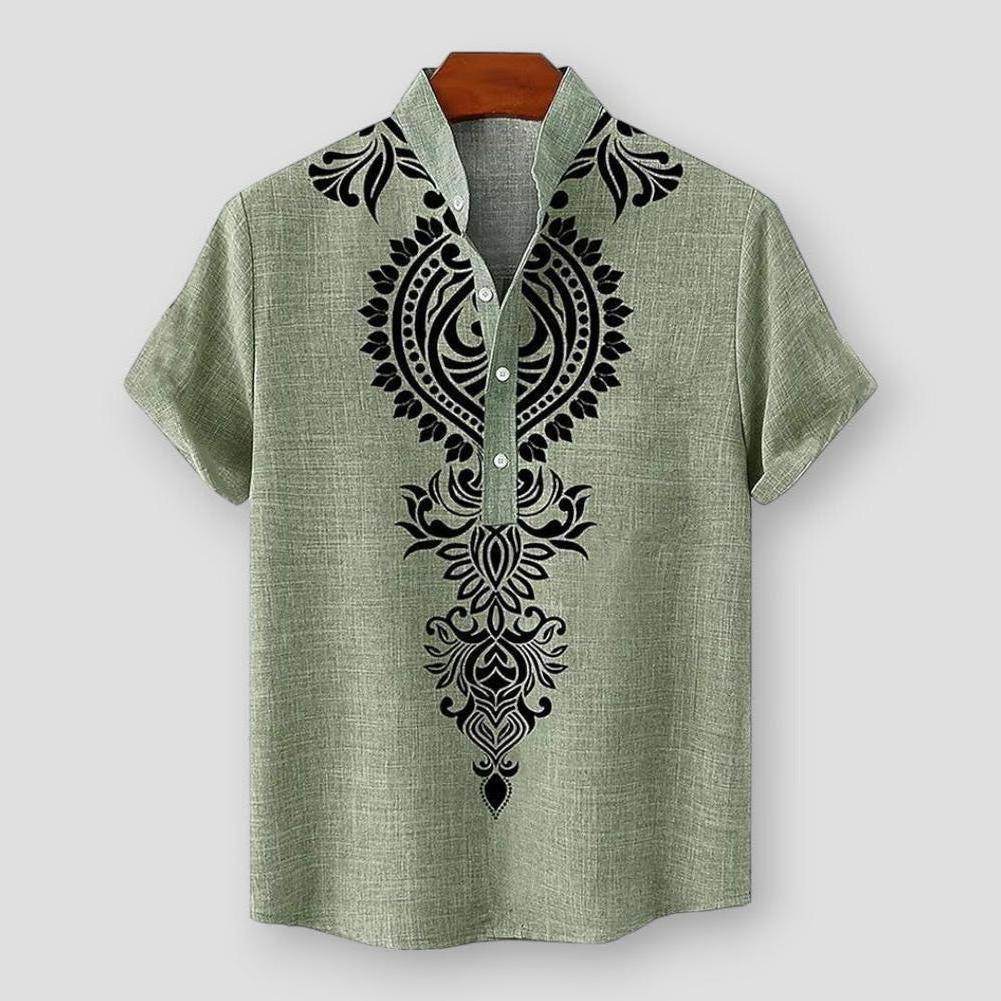 North Royal Groton Ethnic Short Sleeve Shirt - Prestiqlo