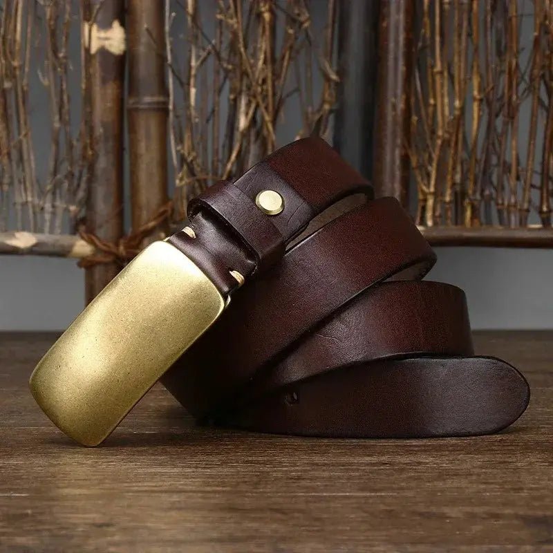 Odin Brass Buckle Belt - Prestiqlo