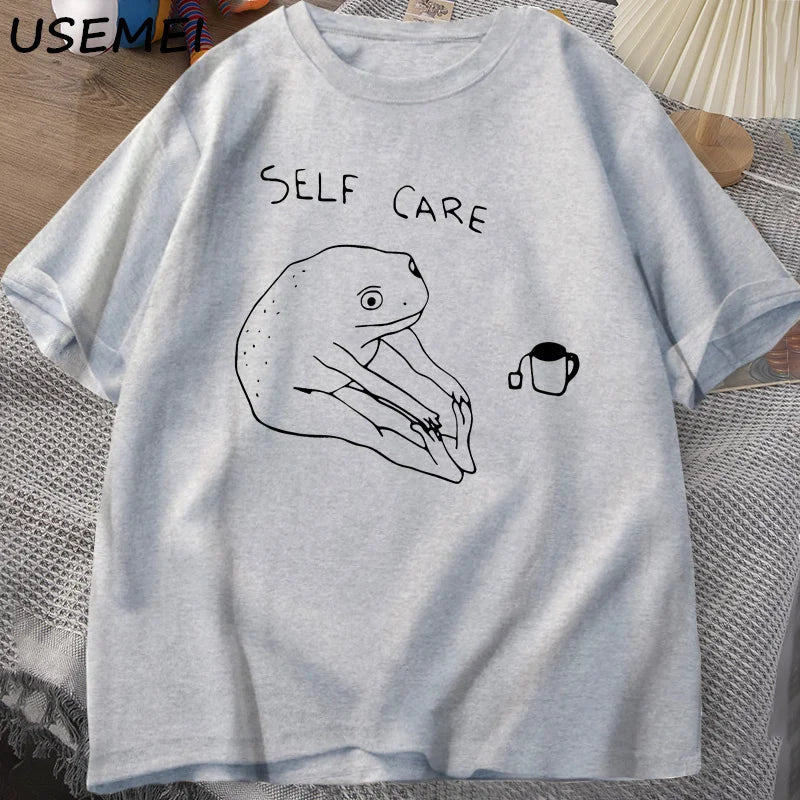 Retro Frog Self Care T-Shirt - Prestiqlo