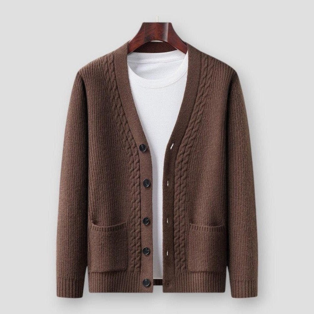 Sky Madrid Davis Long Sleeve Knitted Cardigan - Prestiqlo