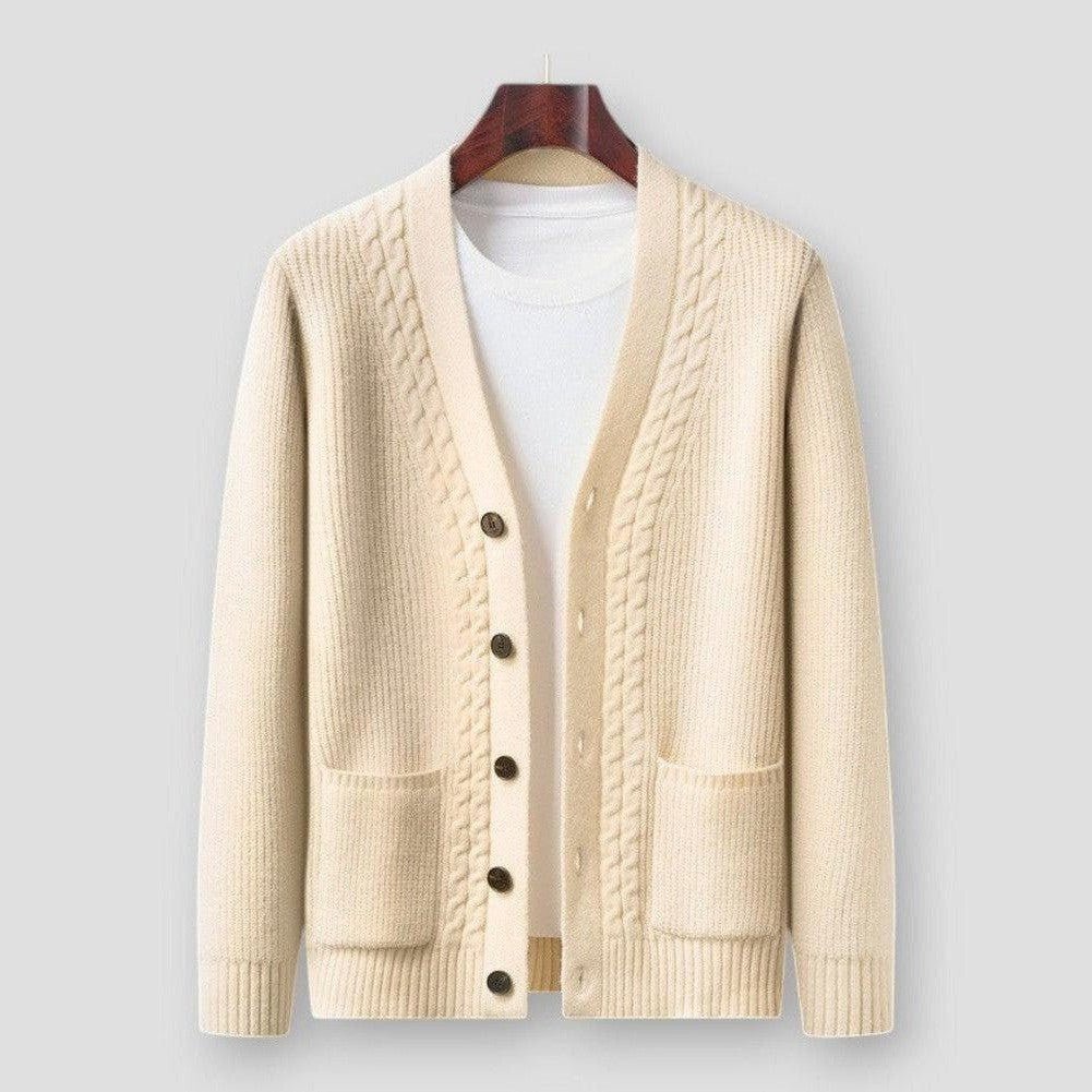 Sky Madrid Davis Long Sleeve Knitted Cardigan - Prestiqlo