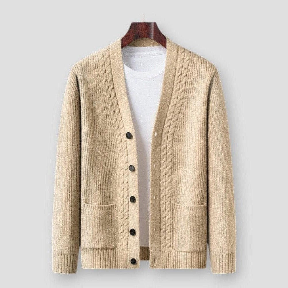 Sky Madrid Davis Long Sleeve Knitted Cardigan - Prestiqlo